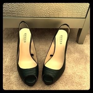 Guess faux croc skin slingback